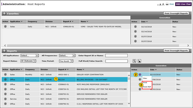 Print a Host report.